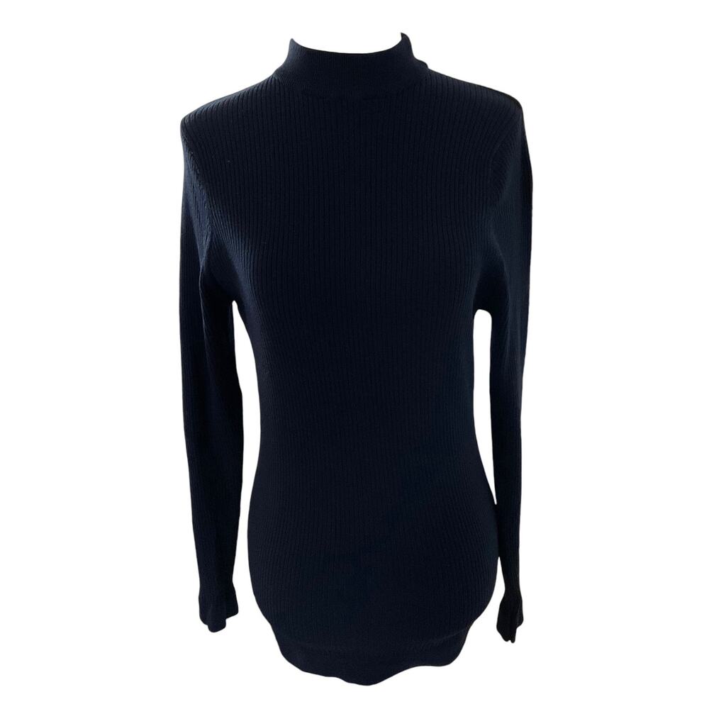 Zara Blue Knit Stretch Fitted Sweater Women's Size Small | 32-2‎